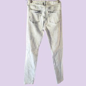 H&M W H I T E  ACID WASH Skinny Jeans | &Denim